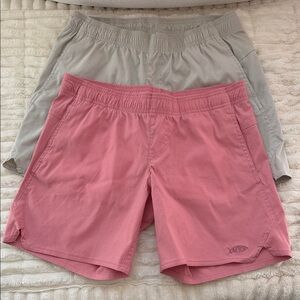 Bundle of AFTCO Sirena Hybrid Long Fishing Shorts BUNDLE 7" Inseam S Pink Gray